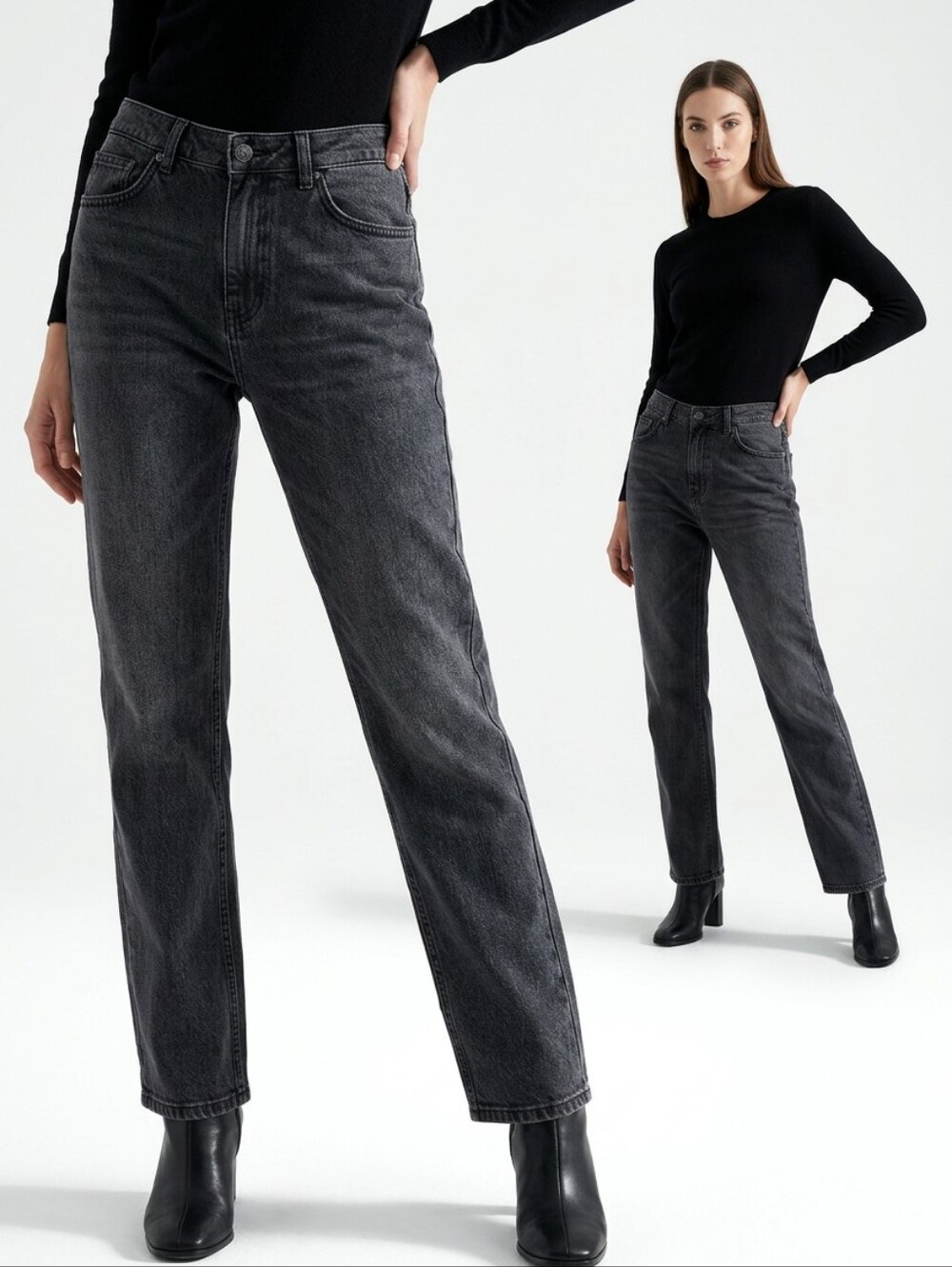 Women's Vintage 90s Y2K DG2 by Diane Gilman Black Boot Cut Jeans Flag Detail 14P